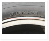 タイヤの側面の写真